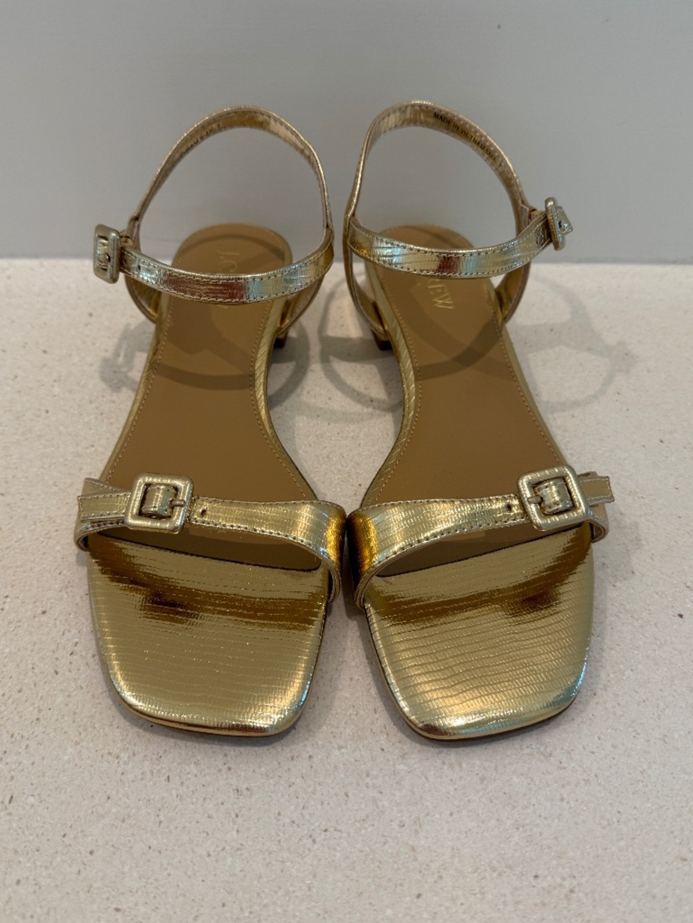 Gold Ankle-Strap Sandals - NEW!! - Picture 2 of 9
